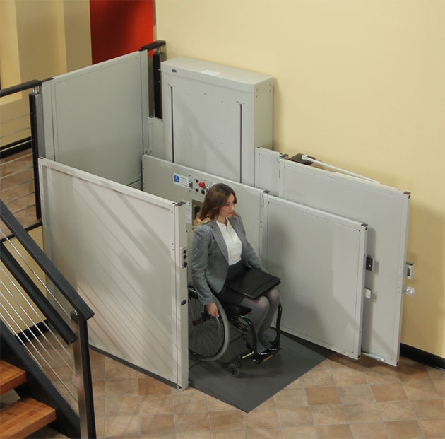 Scottsdale Bruno VPL Vertical Platform Wheelchair Lifts are used for mobile home porch